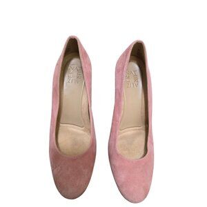 Naturalizer Women's Pink Suede 3" Heeled Pumps Almond Toe Size 8.5